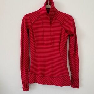 Lululemon | Think Fast Pullover | Size 6 | Stripe Boom Juice Cranberry